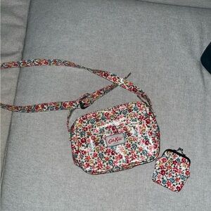 Cath Kidston Red and Green Floral Crossbody Bag